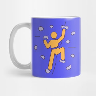 Figure Climbing Wall text design Mug